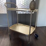 Chariot de service de régence du milieu du siècle en or de Kaymet, années 1950