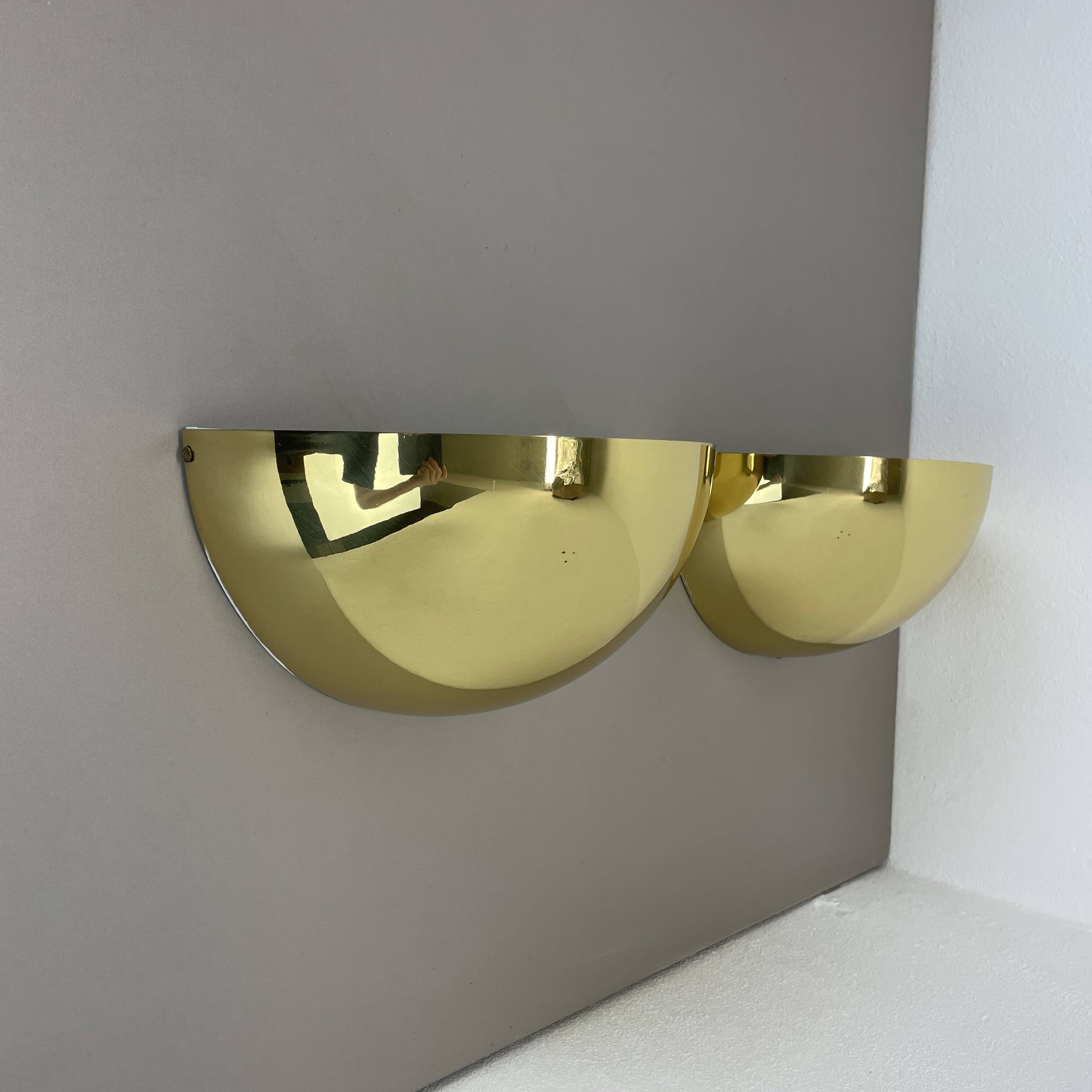 Set of 2 Brass Sciolari Style Wall Light Sconces Bankamp Leuchten, Germany, 1980