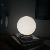 Ceiling light fixture globe white opal glass 20 cm aluminium base