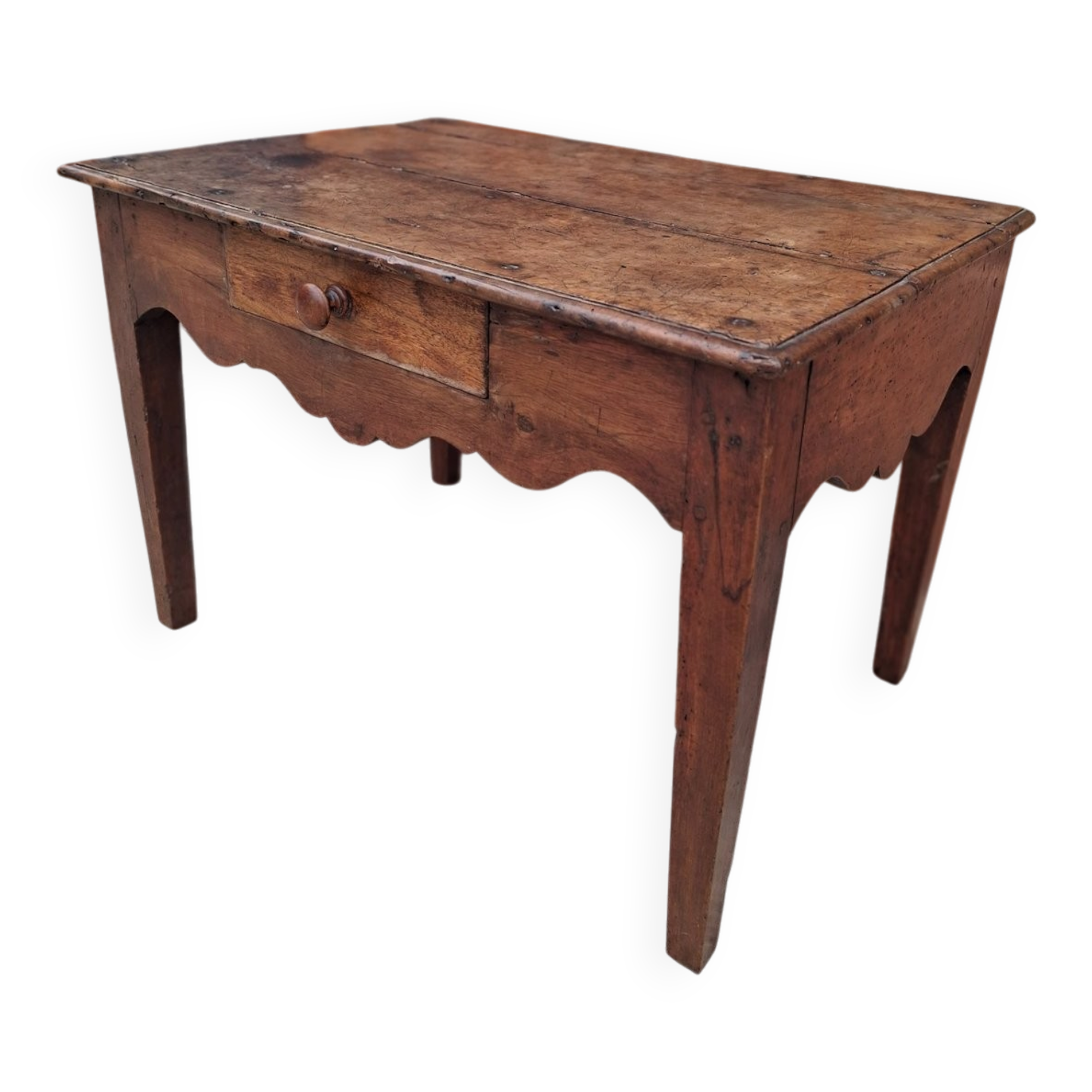 rustic Louis XV coffee table solid walnut 18th century