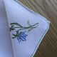 Vintage hand-embroidered linen napkin - Blue flower