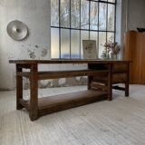 XL central island workbench oak