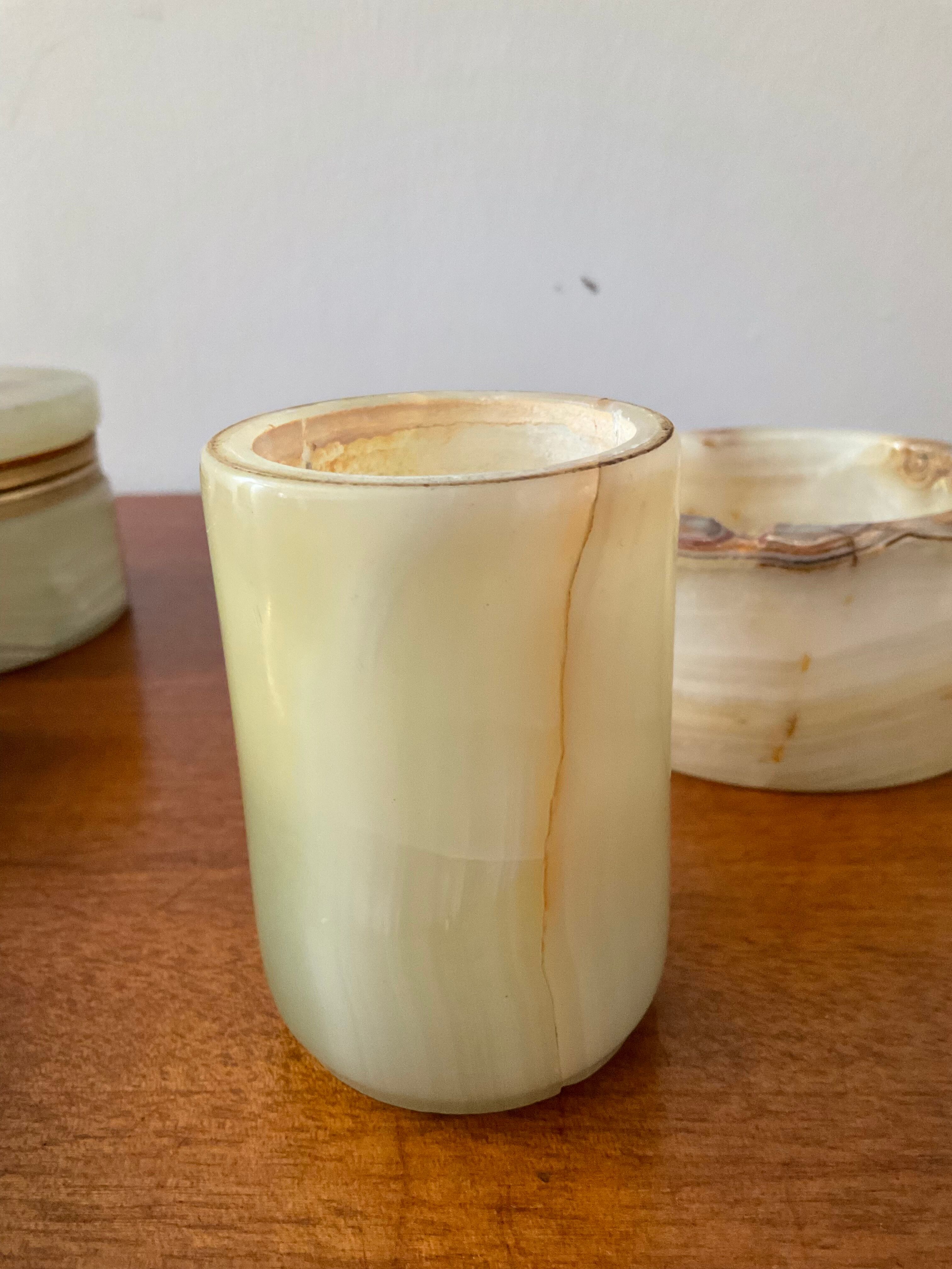 Vintage smoking set 70s in onyx