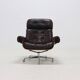 Leather and Rosewood Lounge Chair by Martin Stoll for Giroflex 1960s