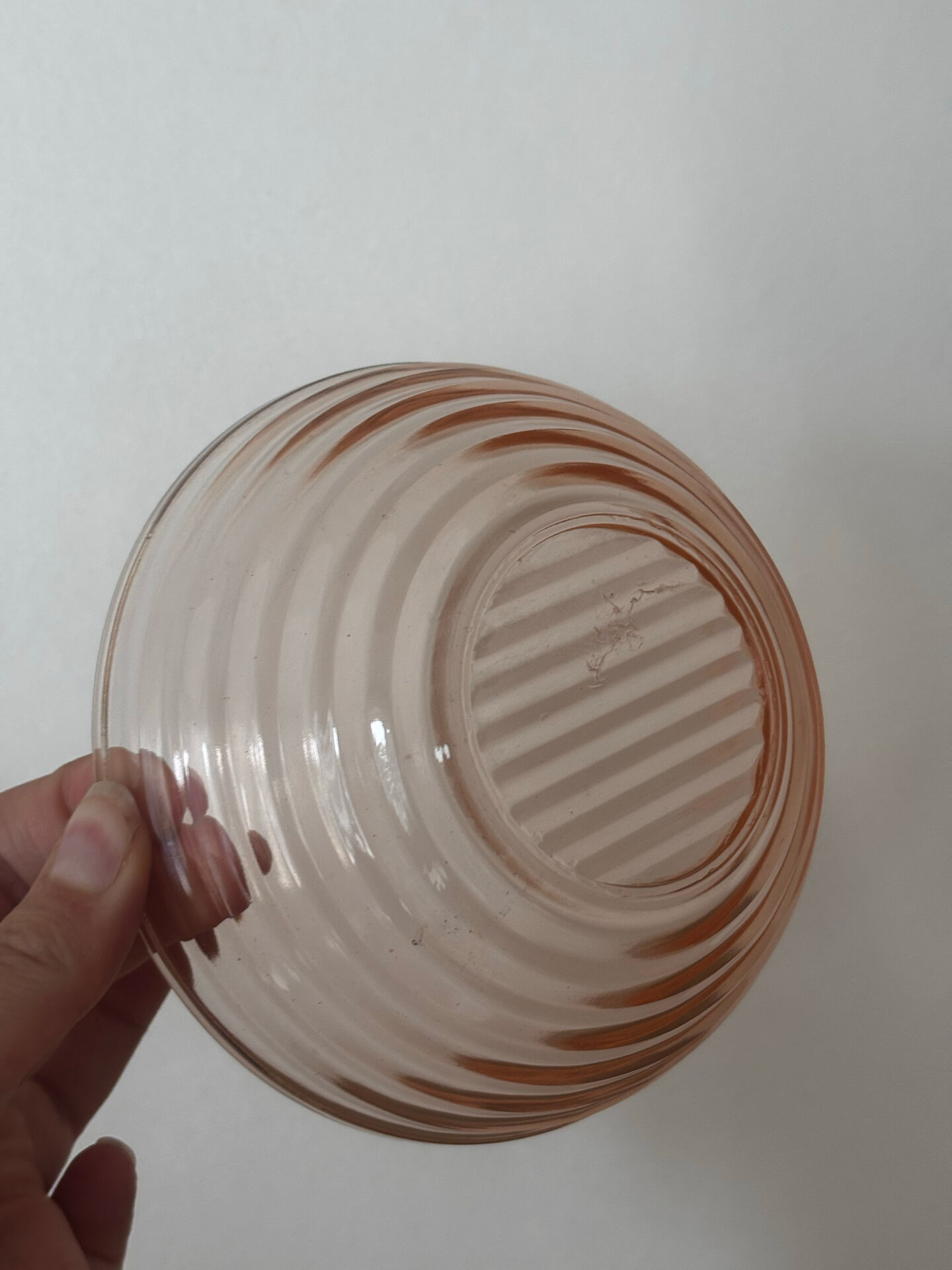 Sucrier en verre rose