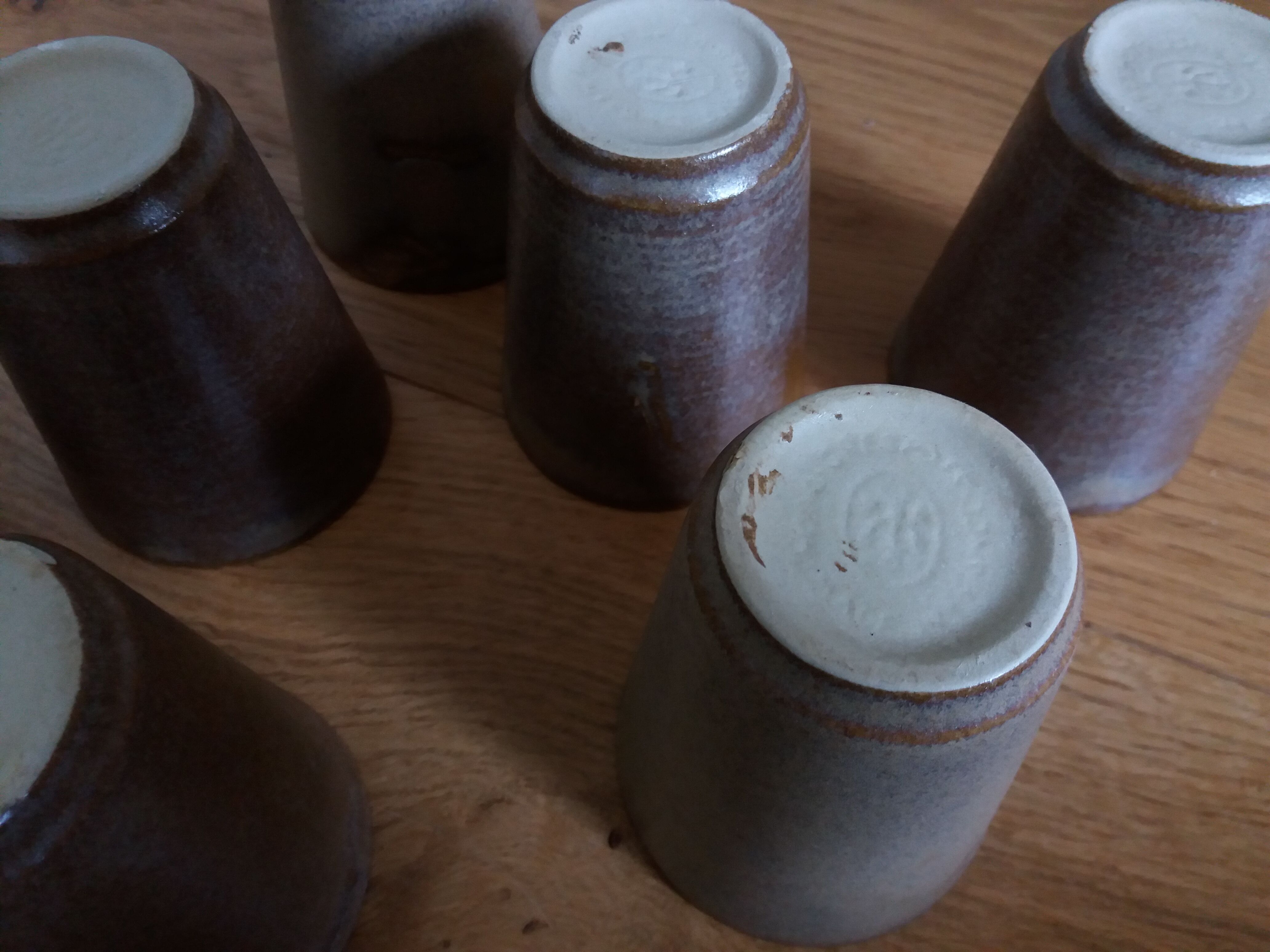 Digoin glazed stoneware glass cups set of 7