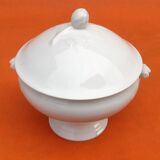 Soupière ancienne   Porcelaine blanche à décor de feuilles de chêne