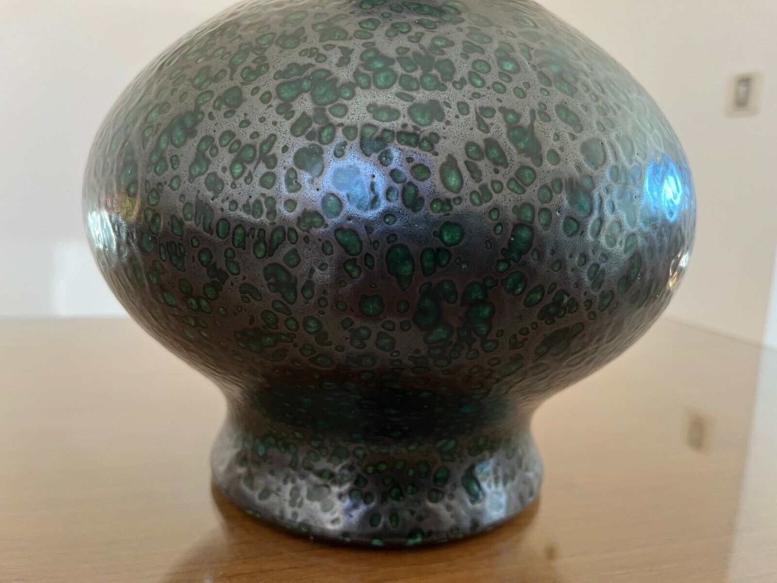 Lamp foot in gray ceramic speckled with green 50s 60s