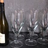 Six XXL blown glass stemmed glasses