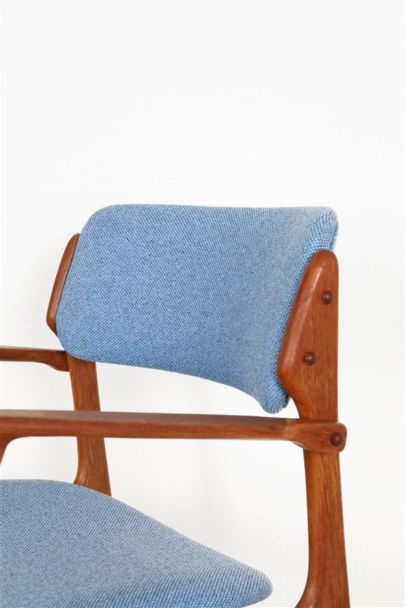 Newly upholstered O.D. Møbler / Erik Buck “Type 50” armchair / teak / mid-century / Danish modern design / Erik Buch