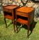 Pair of Louis XV style bedside tables in cherry wood, 1950s/70s.