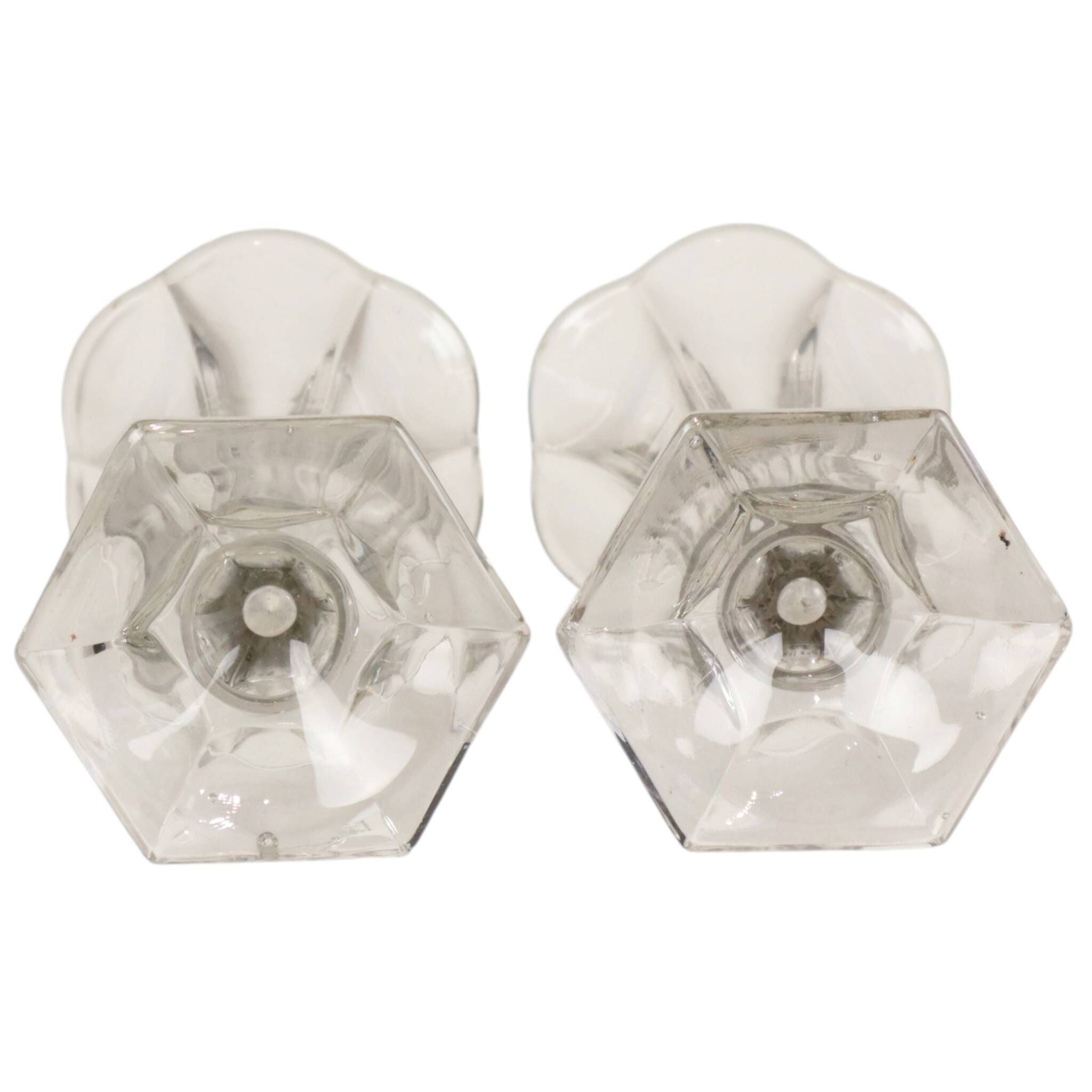 Pair of Clear Val Saint Lambert Luxval 'Americain' Vases, 23 cm