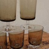 9 Luminarc amber glass wine glasses