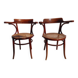 Paire de fauteuils cannés - fischel