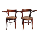 Paire de fauteuils cannés Fischel