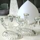 Paire de chandeliers 3 branches en verre d art oberglas austria. années 50