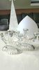 Pair of 3-spoke candlesticks, in art glass. Oberglas Austria. 50s