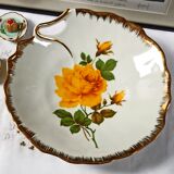 Plat porcelaine de Chauvigny décorée à l'or