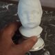 2 busts girl and boy - vintage porcelain biscuit