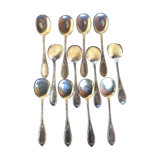 12 silver metal spoons, ice spoons