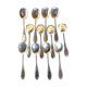 12 silver metal spoons, ice spoons