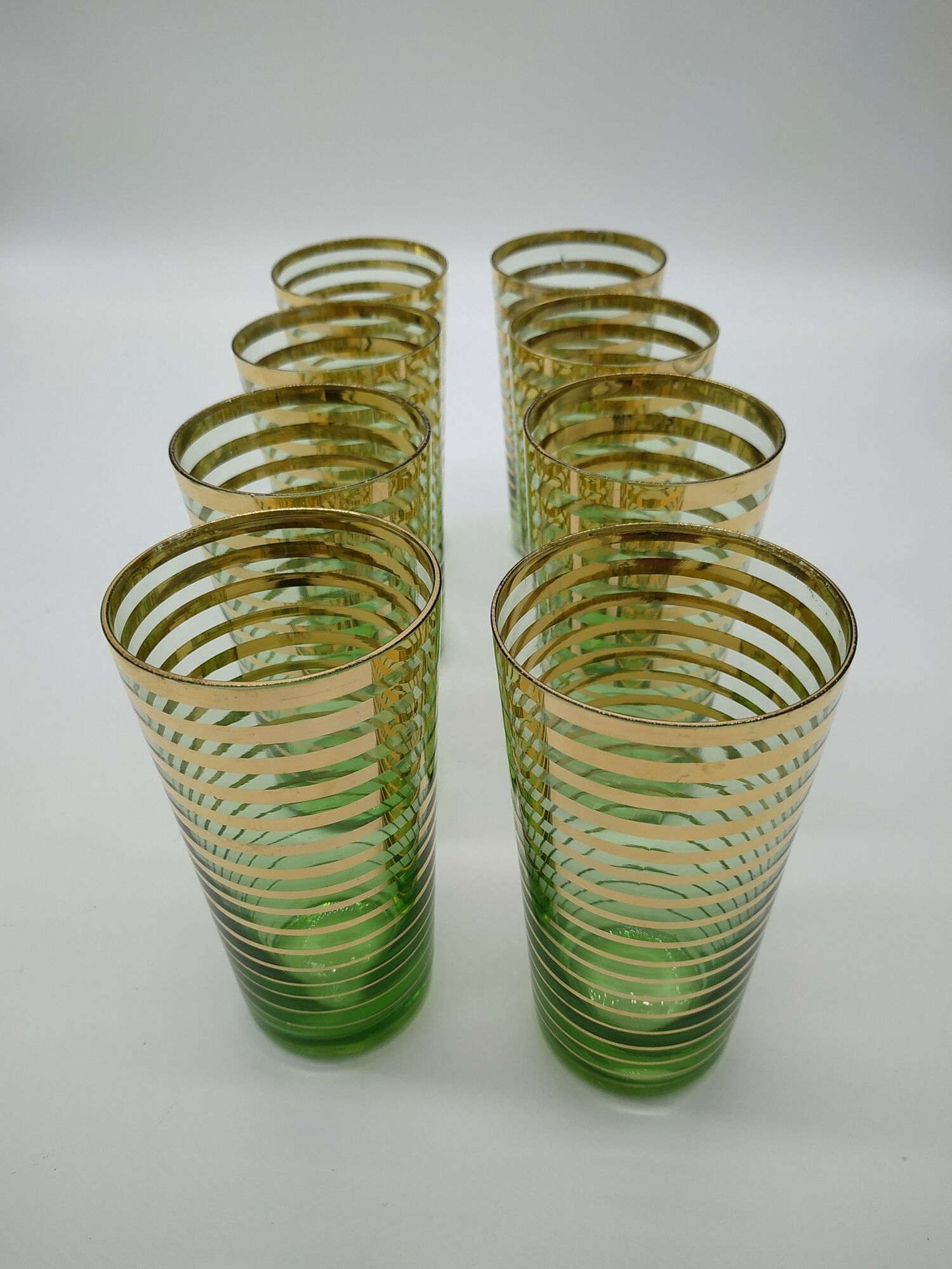 Lot of 8 glasses of fruit juice 50s