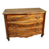 Louis XV Curved Chest of Drawers in Walnut