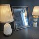 Lampe Napoléon III en opaline blanche aux étoiles dorées