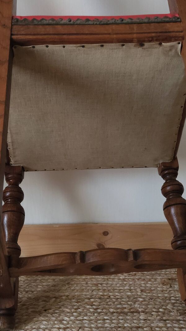 Paire de chaises bois fer forger anciennes