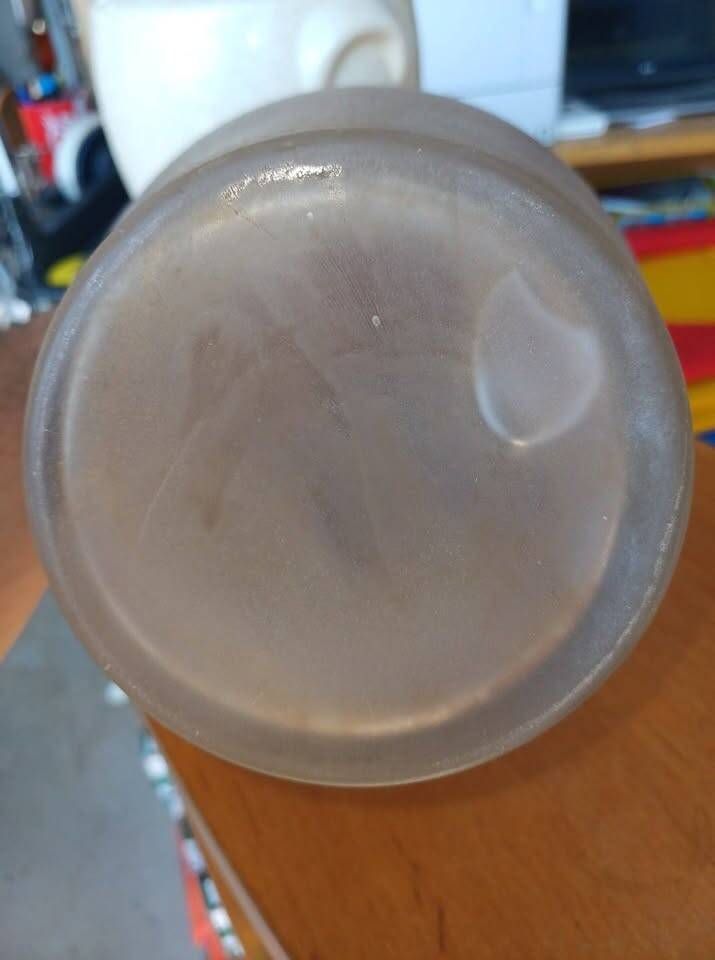 Frosted glass Art Deco vase – Raised relief deer decoration