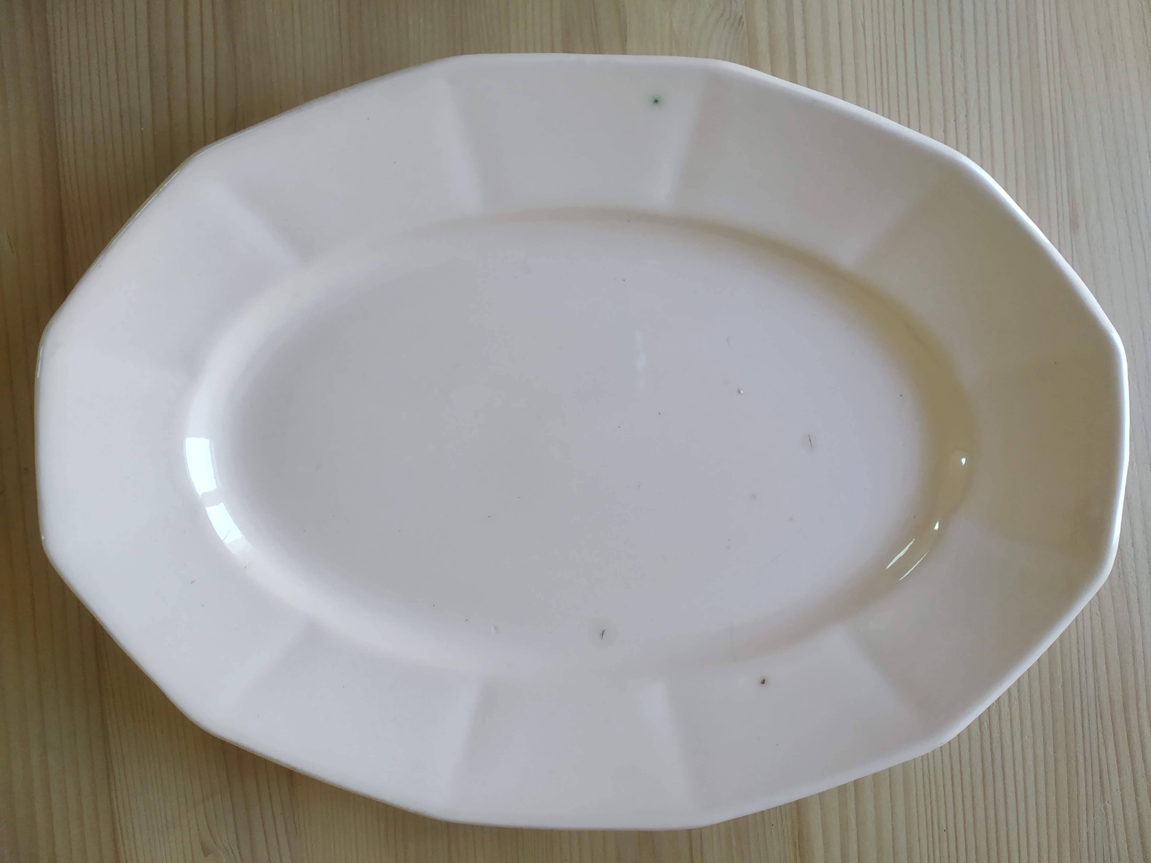 Oval dish Digoin Sarreguemines powder pink