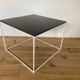 Square slate coffee table or side table.