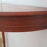 Set of 2 half-moon console tables with drawer - cherry wood - Louis Philippe style