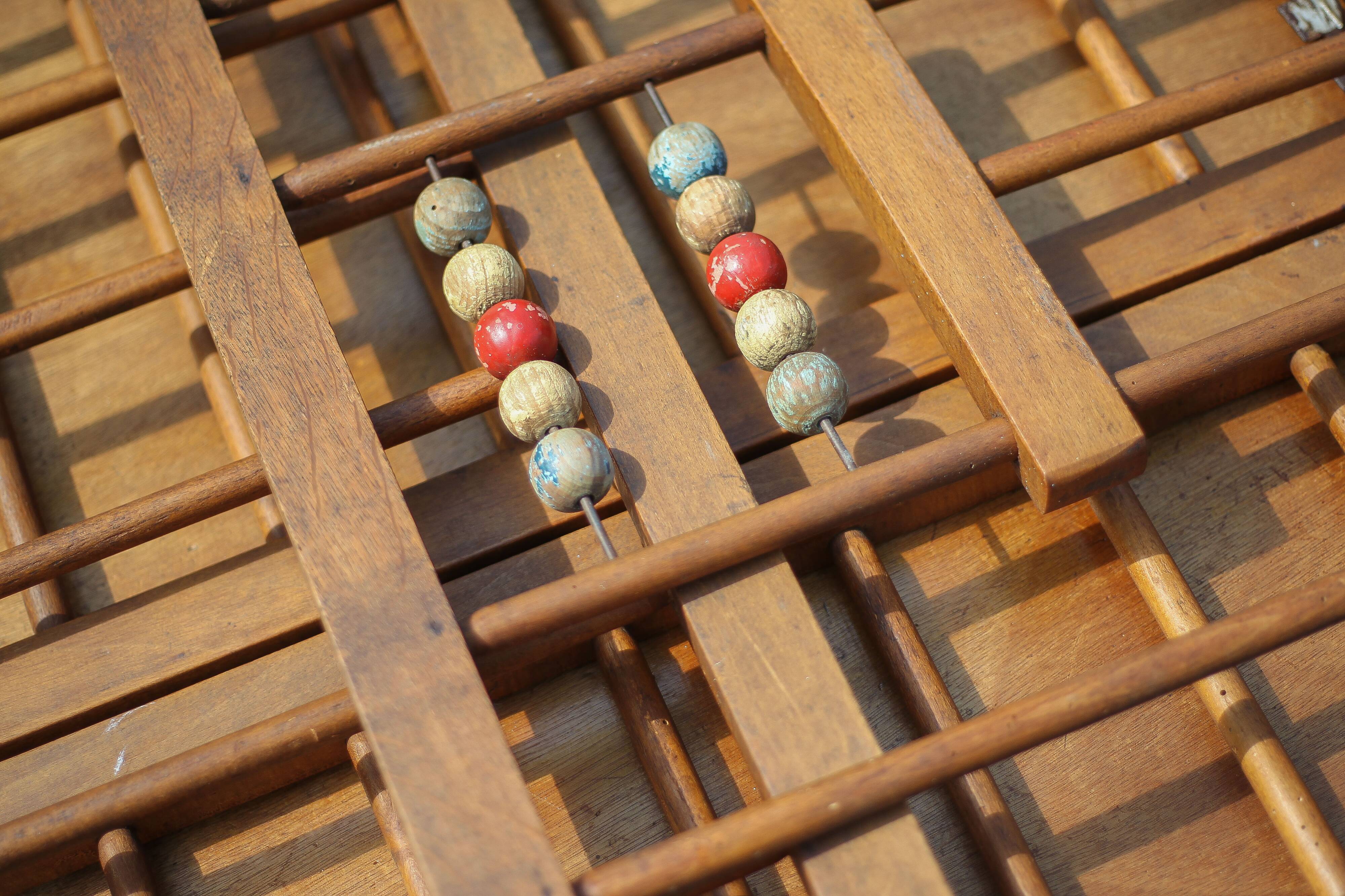 Folding wooden baby park on wheels, vintage park
