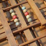 Folding wooden baby park on wheels, vintage park