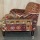 Vintage three-seater canapé by George Smith upholstered in Kilim with feather cushions.
