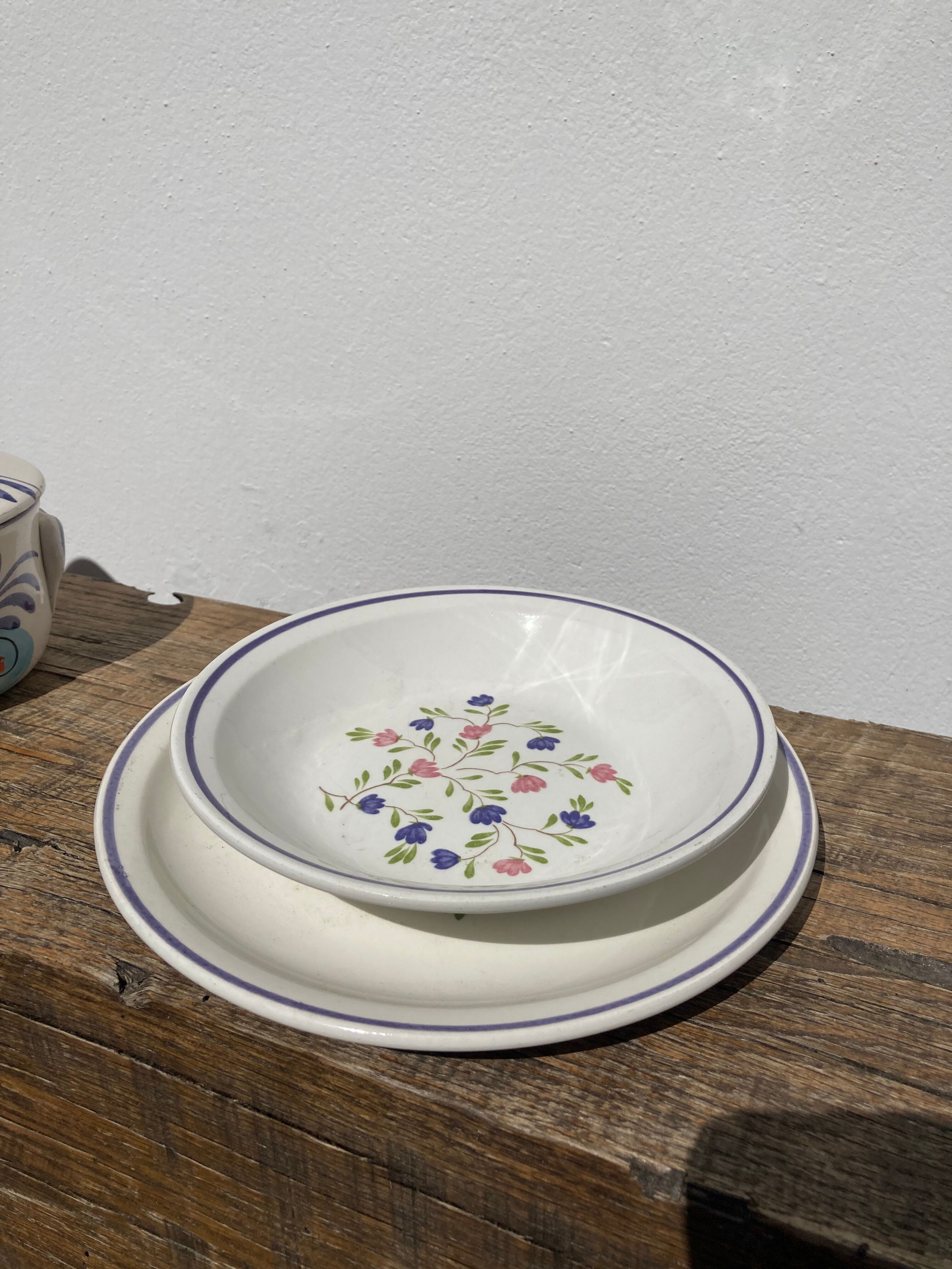 Plate service 6 people Moulin des loup décor grand feu