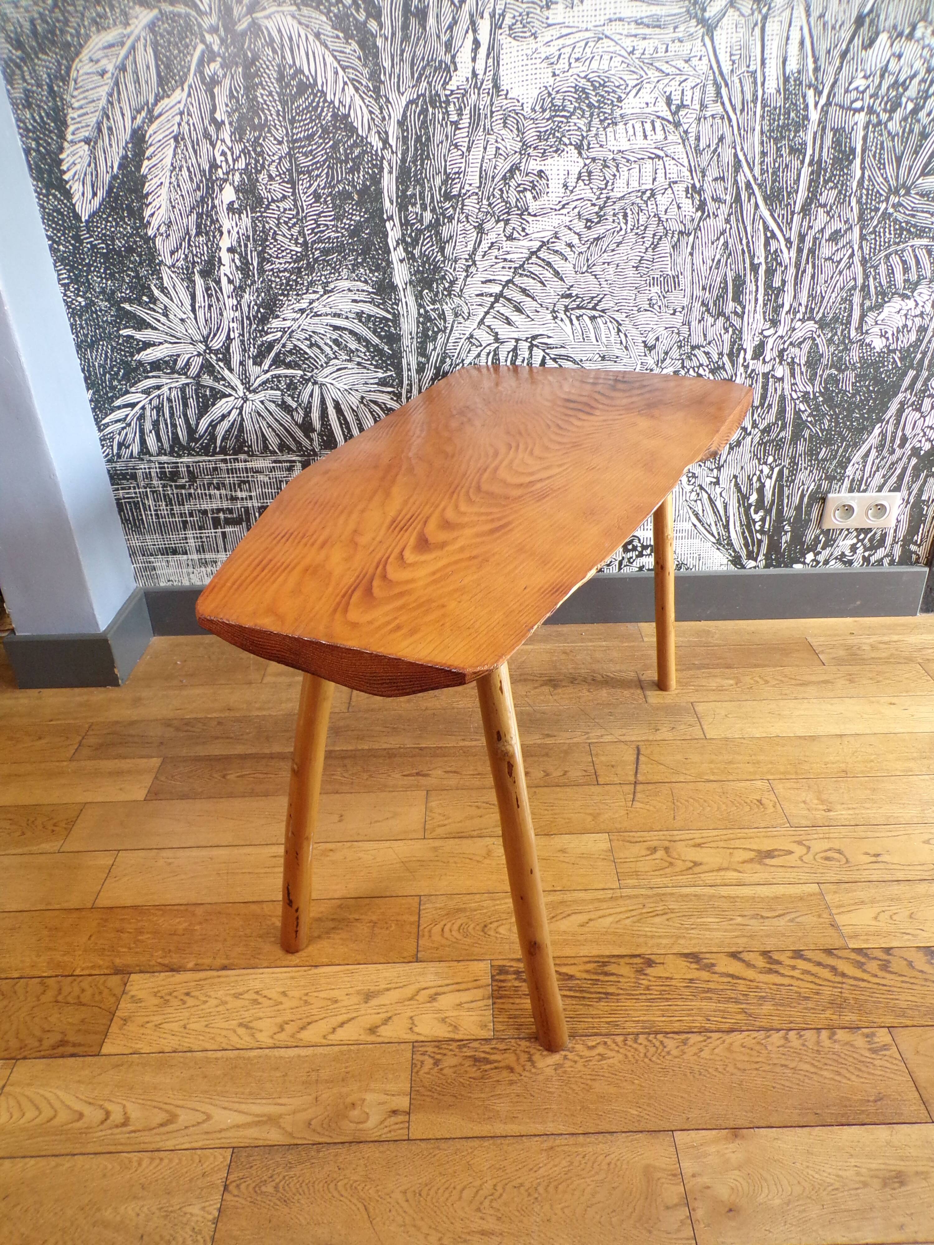 Brutalist pine coffee table