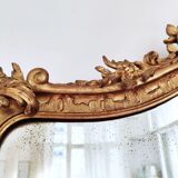 Large gilded mirror louis XV rockery  142x99cm