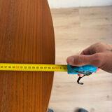 Vintage Scandinavian round table from the 50s and 60s in extendable teak with ra.