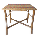 Old rattan side table