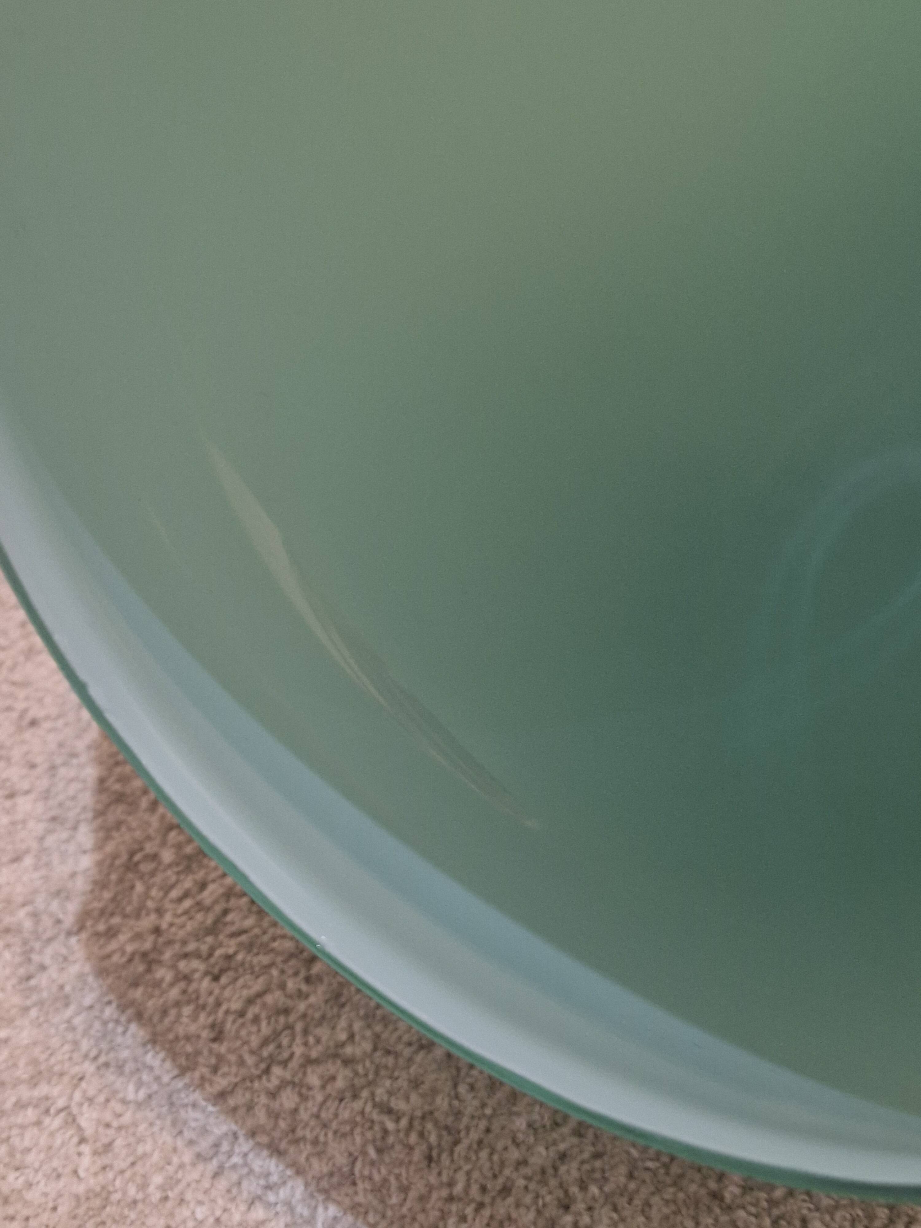 light suspension; Peil&Putzler, emerald green opaline; pear-shaped