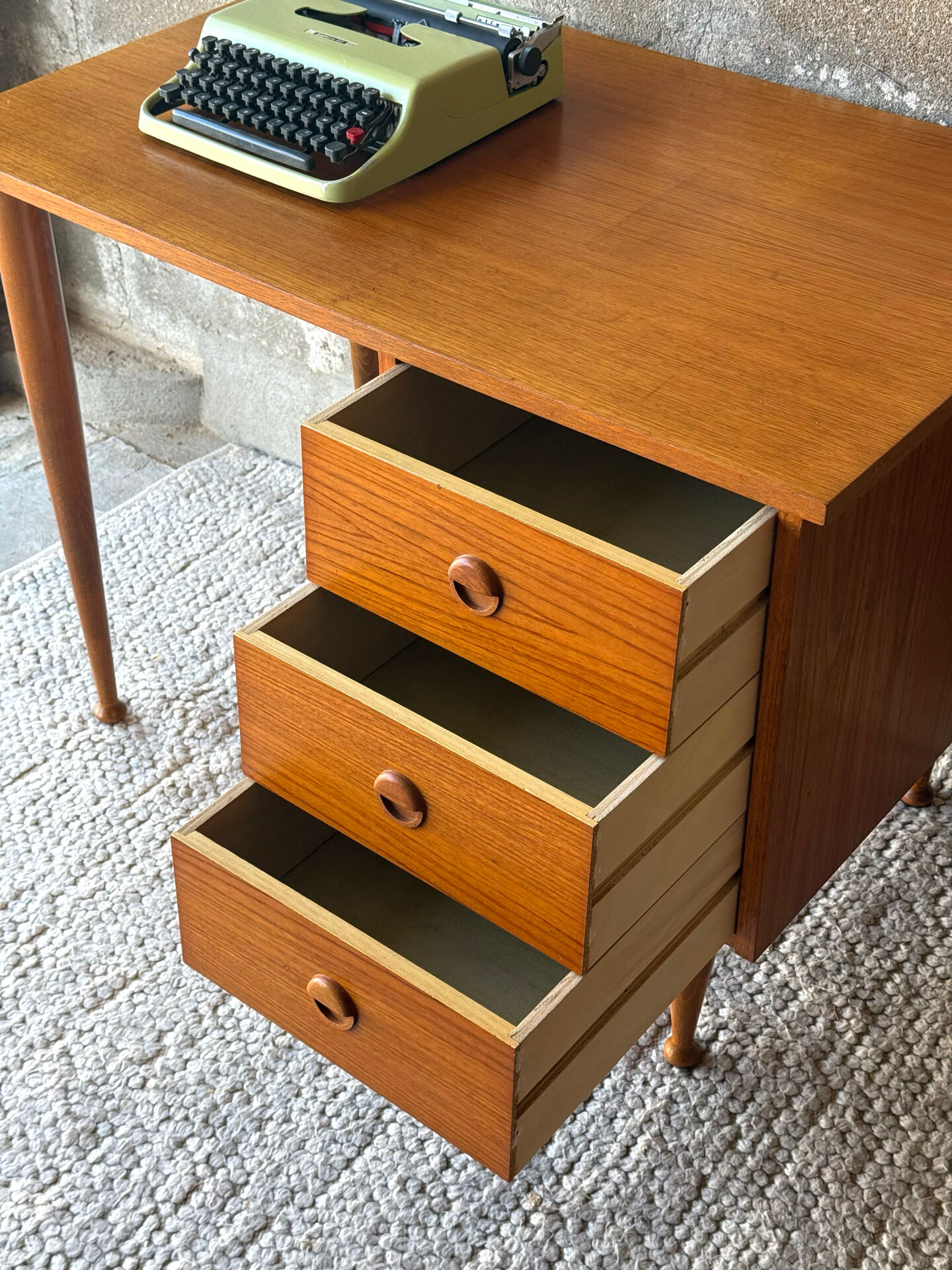 Bureau scandinave vintage en teck, 1960/70