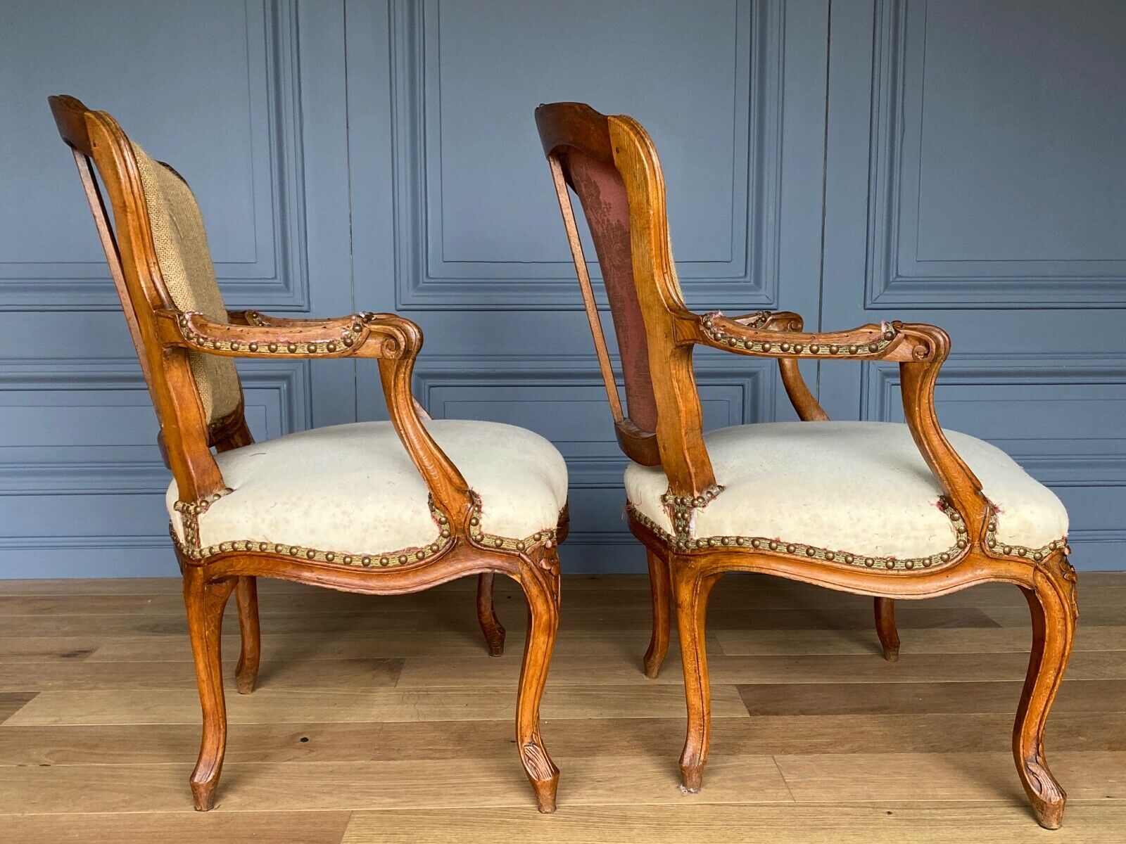 SUITE 4 ARMCHAIRS FRENCH PARIS LOUIS XV ERA STAMP FALCONET