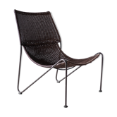 Frederick Weinberg USA rattan armchair and metal structure, 1950