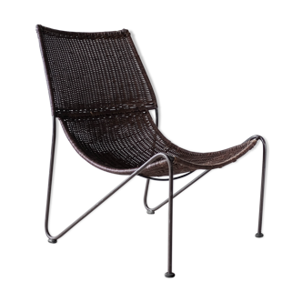Frederick Weinberg USA rattan armchair and metal structure, 1950