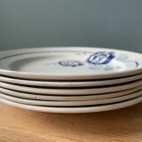 Set of 6 vintage plates in St Amand earthenware, made in France