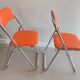 Chaises pliantes vintage chrome / skaï orange Soudexvinyl