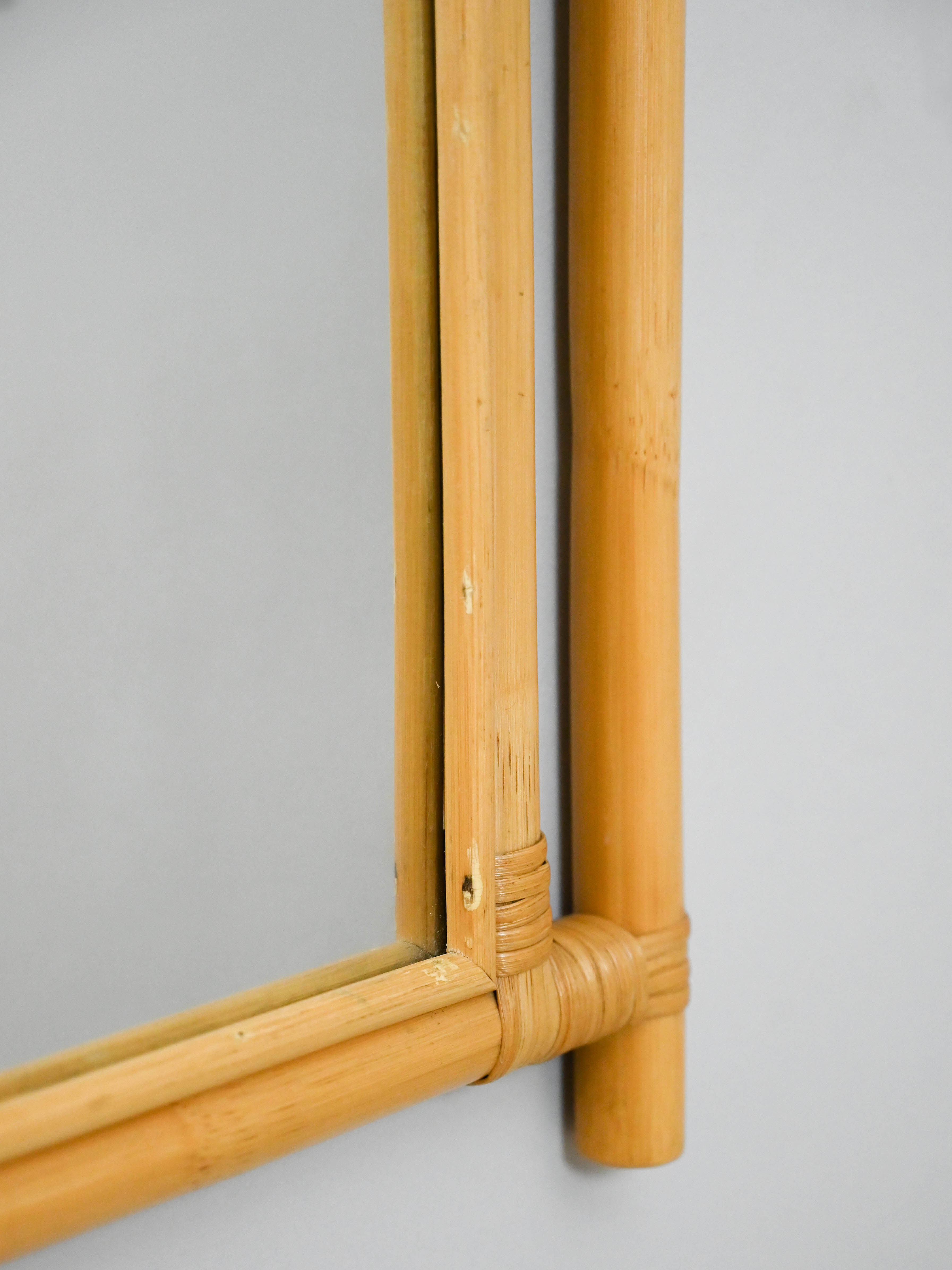 Mirror with bamboo frame