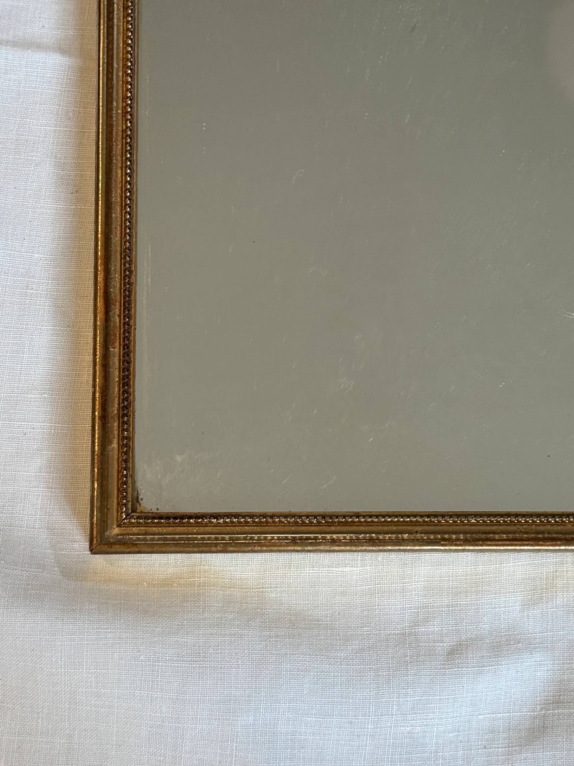 Vintage gold wooden rectangular mirror